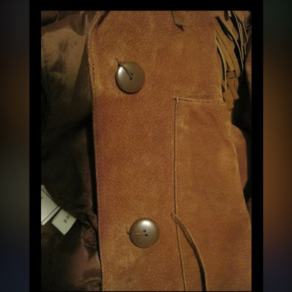 Suede Fringe Jacket Blazer Small Cayenne Tan Brown trending - Picture 9 of 11